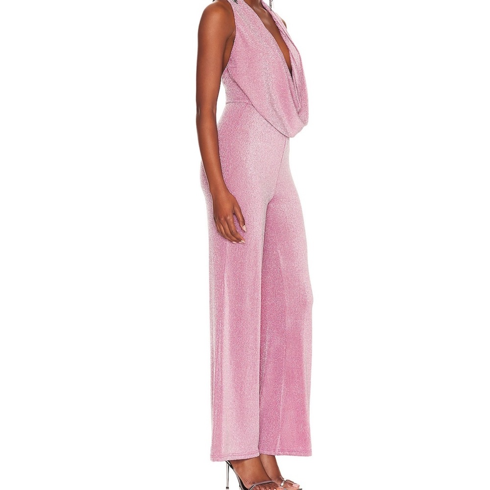 Saffron Cowl Neck Jumsuit in pink
